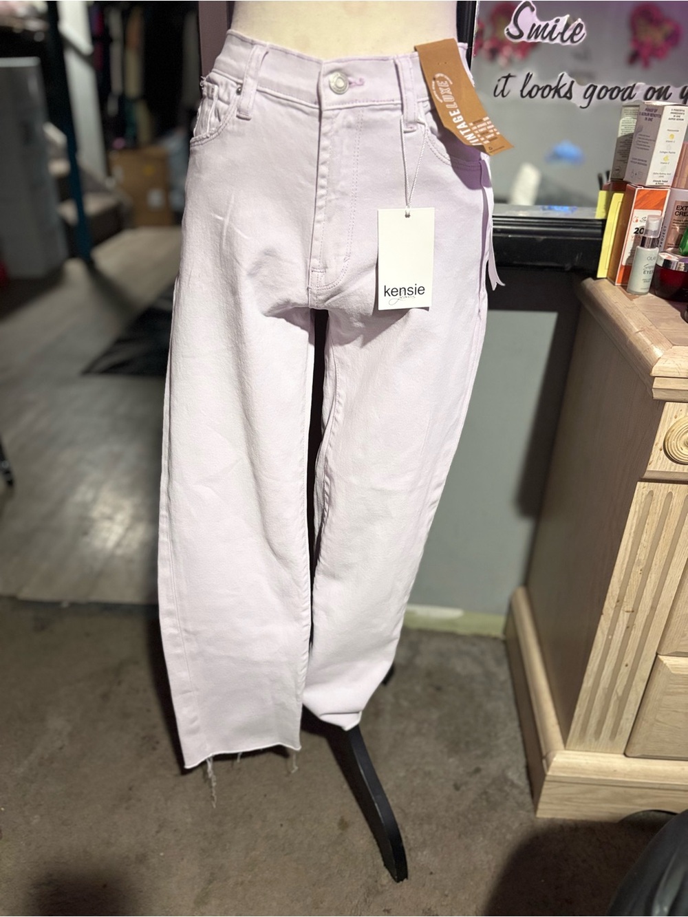 kensie Lila High-Waist Wide Leg Jeans